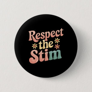 Respect The Stim Autism Awareness Trendy Graphic  6 Cm Round Badge