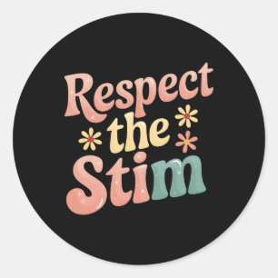 Respect The Stim Autism Awareness Trendy Graphic Classic Round Sticker