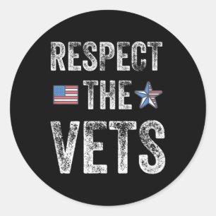 Respect The Vets Classic Round Sticker