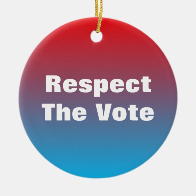 Respect The Vote and Voter Ceramic Tree Decoration (Front)