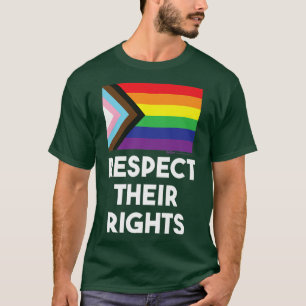 Respect Their Rights Progress Flag Gay Pride Word T-Shirt