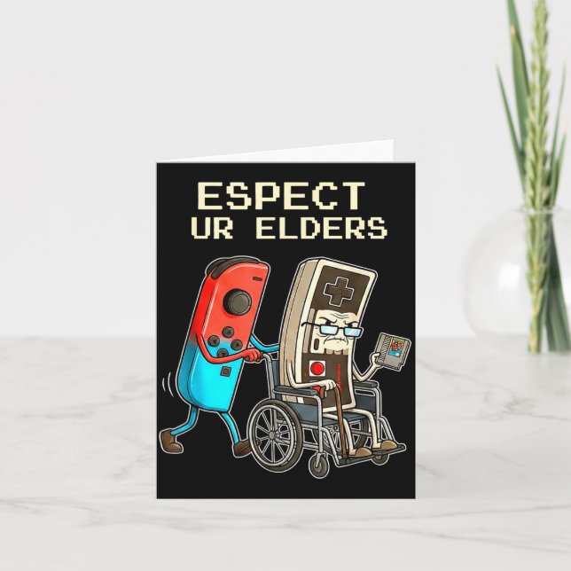 Respect Ur Elders Retro Gaming Controller Funny  Card (Front)