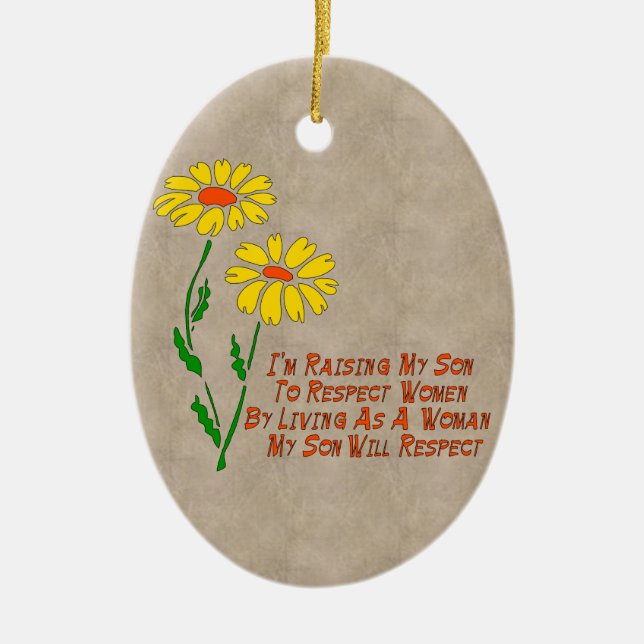 Respect Women Ceramic Tree Decoration (Front)