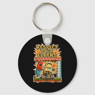 Respect Your Elders Funny Gamer Controller 80s Ret Key Ring