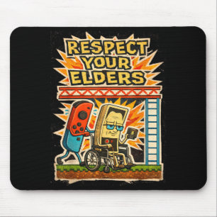 Respect Your Elders Funny Gamer Controller 80s Ret Mouse Mat
