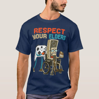 Respect Your Elders Funny Retro Gaming 90s Gamer C T-Shirt