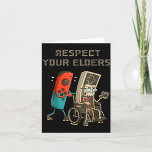 Respect Your Elders Funny Retro Gaming Clic Consol Card