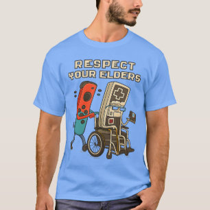 Respect Your Elders Funny Retro Gaming Controller T-Shirt