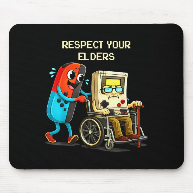 Respect Your Elders Funny Retro Gaming  Mouse Mat (Front)