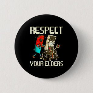 Respect Your Elders Gaming Clic  6 Cm Round Badge