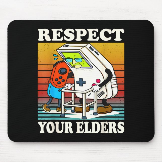 Respect Your Elders Gaming Control 80s Retro Funny Mouse Mat (Front)