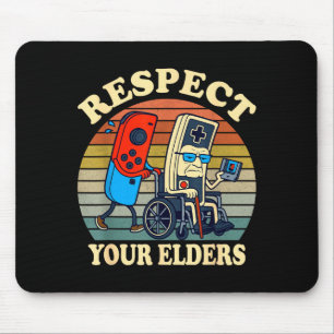 Respect Your Elders Gaming Control 80s Retro Funny Mouse Mat
