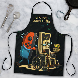 Respect Your Elders Gaming Control Retro Funny Apron