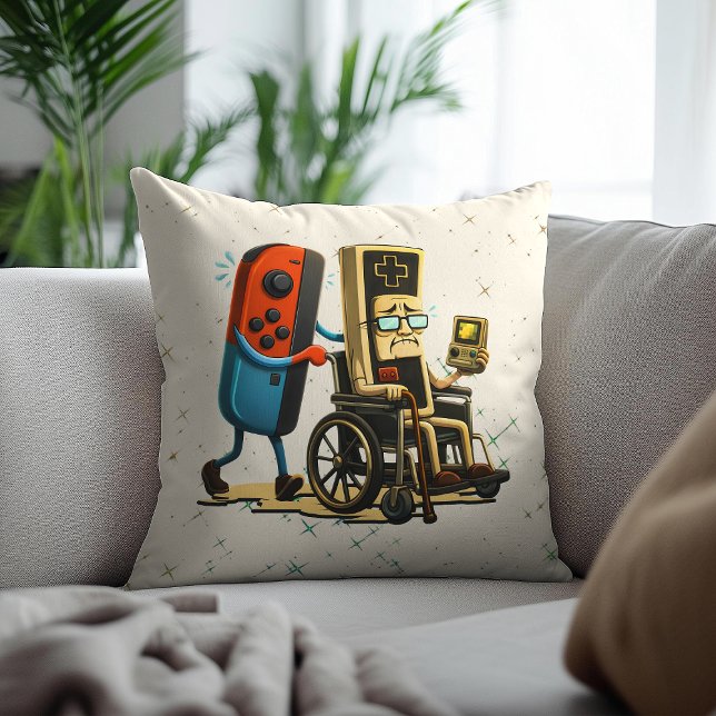 Respect Your Elders Gaming Control Retro Funny Cushion (Creator Uploaded)