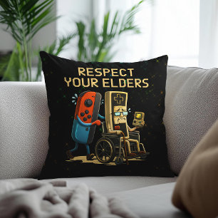 Respect Your Elders Gaming Control Retro Funny Cushion