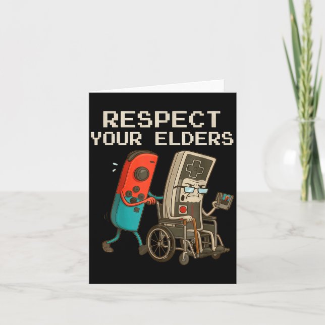 Respect Your Elders Gaming Control Retro Funny Gam Card (Front)