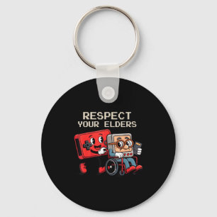 Respect Your Elders Gaming Control Retro Funny Gam Key Ring