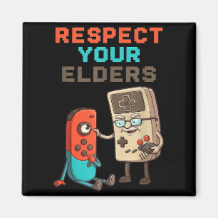 Respect Your Elders Gaming Control Retro Funny Gam Magnet
