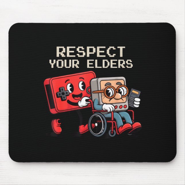 Respect Your Elders Gaming Control Retro Funny Gam Mouse Mat (Front)