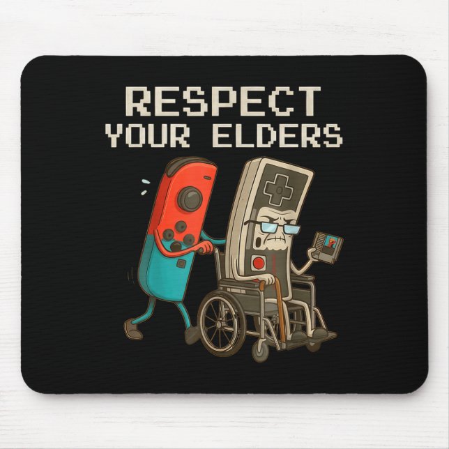 Respect Your Elders Gaming Control Retro Funny Gam Mouse Mat (Front)