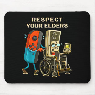Respect Your Elders Gaming Control Retro Funny Gam Mouse Mat