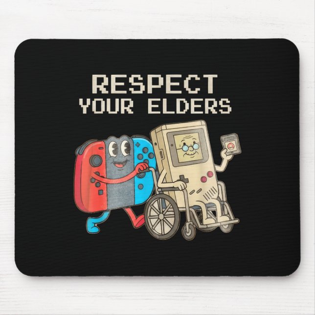 Respect Your Elders Gaming Control Retro Funny Gam Mouse Mat (Front)