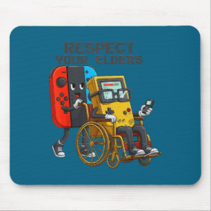 Respect Your Elders Gaming Control Retro Funny Gam Mouse Mat