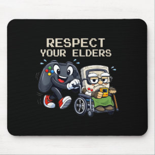 Respect Your Elders Gaming Control Retro Funny Gam Mouse Mat