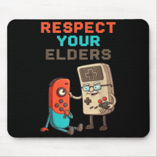 Respect Your Elders Gaming Control Retro Funny Gam Mouse Mat