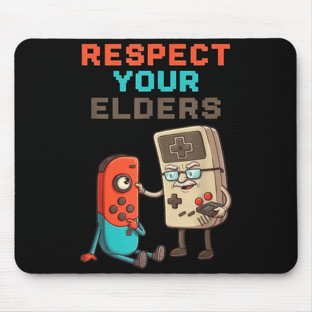 Respect Your Elders Gaming Control Retro Funny Gam Mouse Mat (Front)