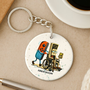 Respect Your Elders Gaming Control Retro Funny Key Ring