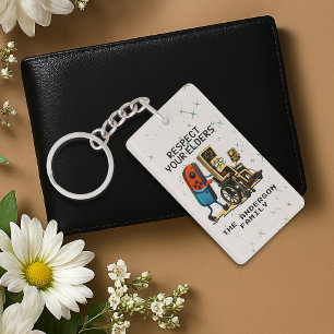 Respect Your Elders Gaming Control Retro Funny Key Ring