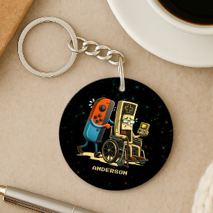 Respect Your Elders Gaming Control Retro Funny Key Ring