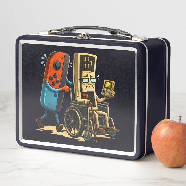 Respect Your Elders Gaming Control Retro Funny Metal Lunch Box (In Situ)