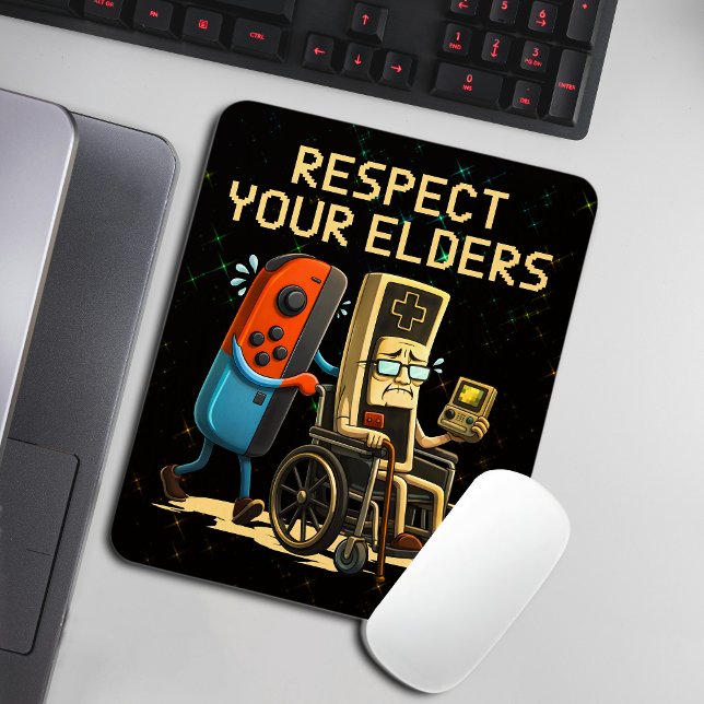 Respect Your Elders Gaming Control Retro Funny Mouse Mat (Creator Uploaded)