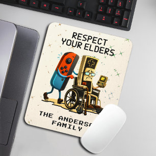 Respect Your Elders Gaming Control Retro Funny Mouse Mat