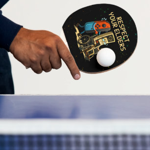 Respect Your Elders Gaming Control Retro Funny Ping Pong Paddle