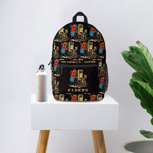 Respect Your Elders Gaming Control Retro Funny Printed Backpack
