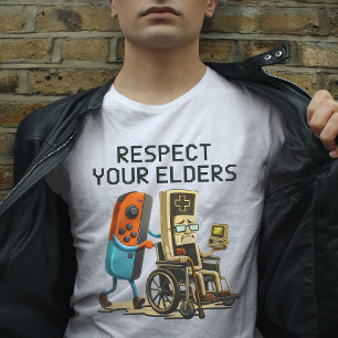 Respect Your Elders Gaming Control Retro Funny T-Shirt