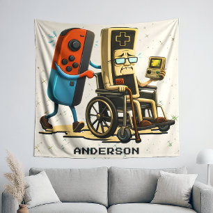 Respect Your Elders Gaming Control Retro Funny Tapestry