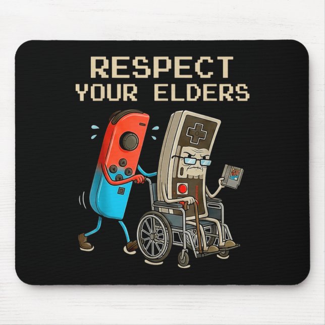 Respect Your Elders Retro Gaming Controller Funny  Mouse Mat (Front)