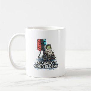 Respect Your Elders Retro Gaming Design Coffee Mug
