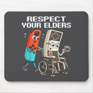 Respect Your Elders Retro Gaming Funny Controller  Mouse Mat