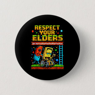 Respect Your Elders Retro Gaming Funny Gamer Contr 6 Cm Round Badge