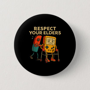 Respect Your Elders Retro Gaming Funny Gamer Contr 6 Cm Round Badge
