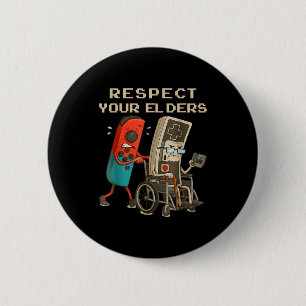Respect Your Elders Retro Gaming Funny Gamer Contr 6 Cm Round Badge