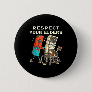 Respect Your Elders Retro Gaming Funny Gamer Contr 6 Cm Round Badge