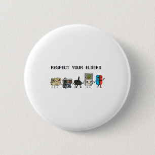 Respect Your Elders Retro Gaming Funny Gamer Contr 6 Cm Round Badge