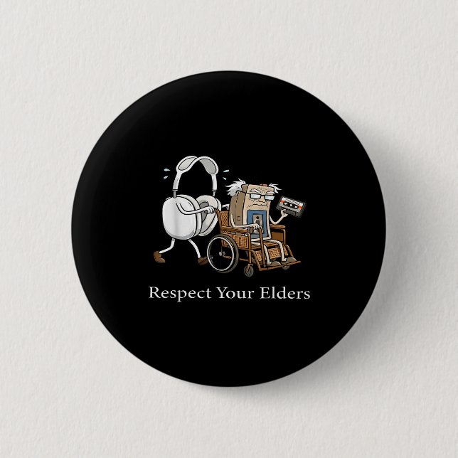 Respect Your Elders Retro Gaming Funny Gamer Contr 6 Cm Round Badge (Front)