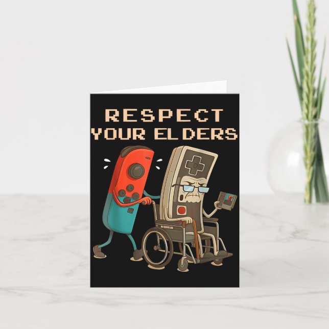 Respect Your Elders Retro Gaming Funny Gamer Contr Card (Front)